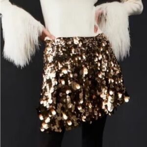 Free People gold sequin skirt